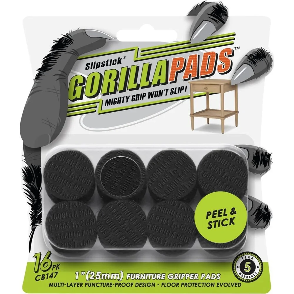 GorillaPads CB147 Non Slip Furniture Pads/Gripper Feet Set of 16 Self Adhesive R